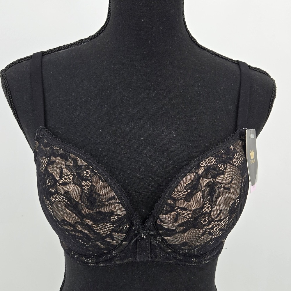Wacoal Lace Finesse Contour T-Shirt Bra Black Toasted Nude Whimsigoth NWT 32D